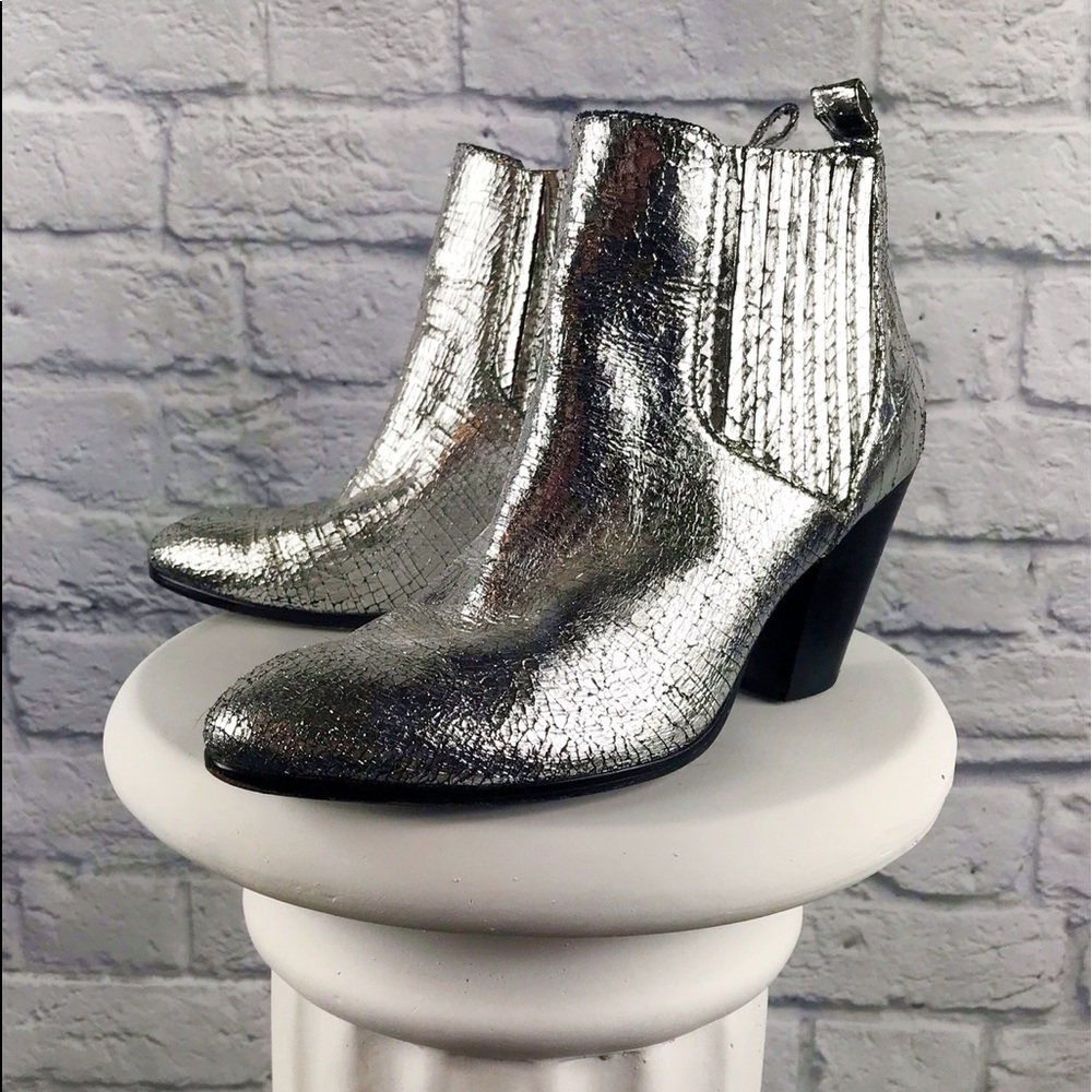 Silver Crinkle Booties
